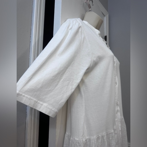 Etici Women’s White Linen Maxi Dress Cottagecore Button Front Made in Italy M/L - Picture 8 of 15